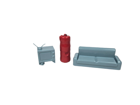 Sewer Lair Furniture Accessory Kit – Couch, TV Stand, and Punching Bag